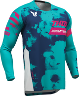 THOR Youth Launchmode Bleach Jersey - White/Aqua - Large 2912-2588
