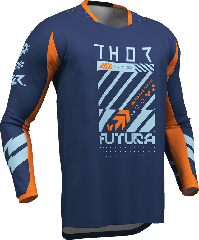 THOR Youth Launchmode Futura Jersey - Navy/Orange - 2XS 2912-2596