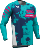 THOR Launchmode Bleach Jersey - White/Aqua - Small 2910-8406
