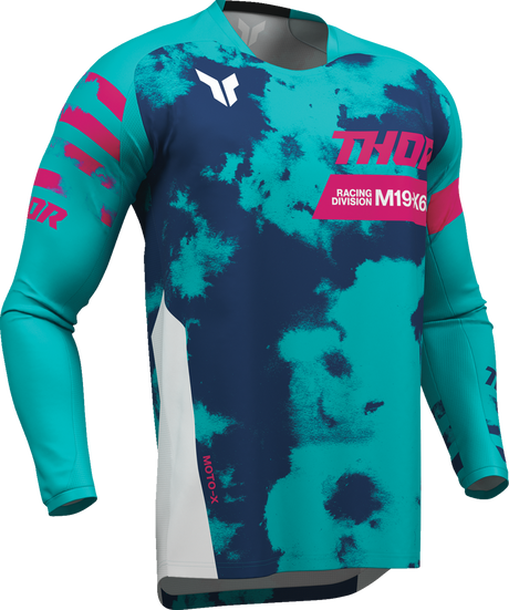 THOR Launchmode Bleach Jersey - White/Aqua - Small 2910-8406