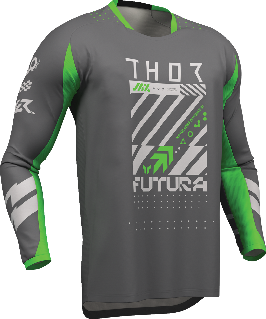 THOR Launchmode Futura Jersey - Charcoal/Green - Medium 2910-8419