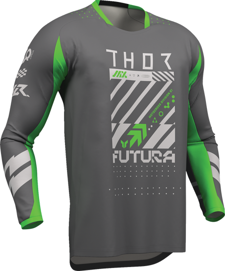 THOR Launchmode Futura Jersey - Charcoal/Green - Medium 2910-8419