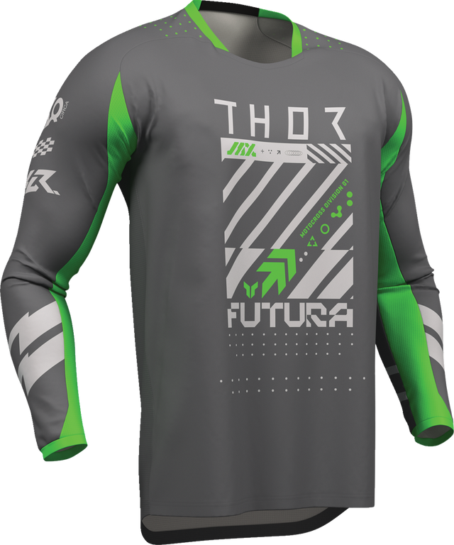 THOR Launchmode Futura Jersey - Charcoal/Green - Medium 2910-8419