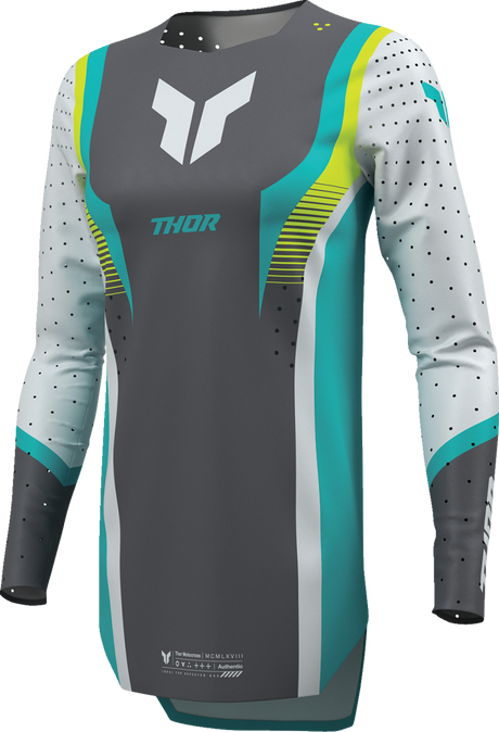 THOR Women's Sportmode Velocity Jersey - Gray/Aqua - Medium 2911-0337