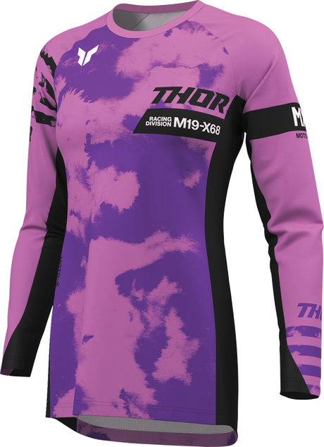 THOR Women's Launchmode Bleach Jersey - Black/Orchid - Large 2911-0343