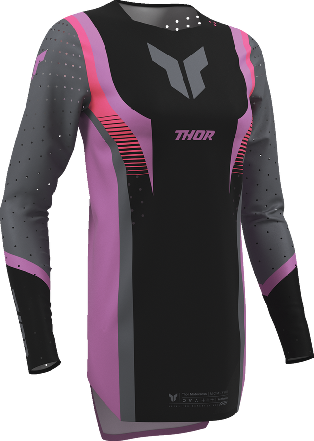 THOR Women's Sportmode Velocity Jersey - Black/Orchid - Small 2911-0331