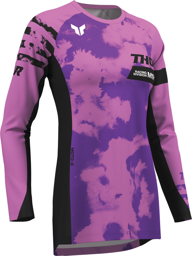 THOR Women's Launchmode Bleach Jersey - Black/Orchid - Medium 2911-0342