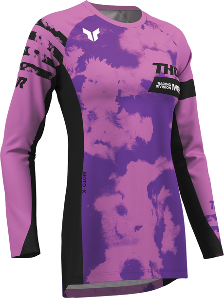 THOR Women's Launchmode Bleach Jersey - Black/Orchid - XL 2911-0344