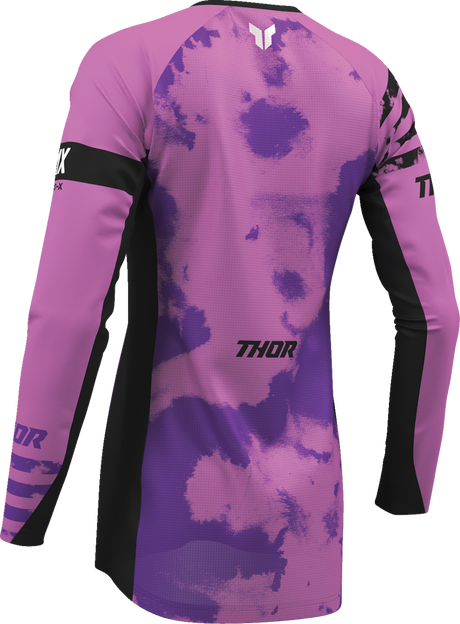 THOR Women's Launchmode Bleach Jersey - Black/Orchid - XL 2911-0344