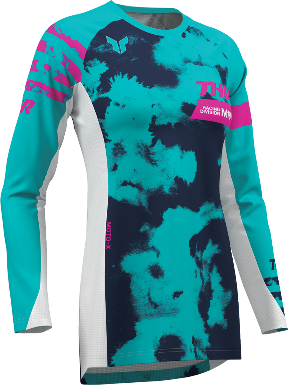 THOR Women's Launchmode Bleach Jersey - White/Aqua - Small 2911-0346