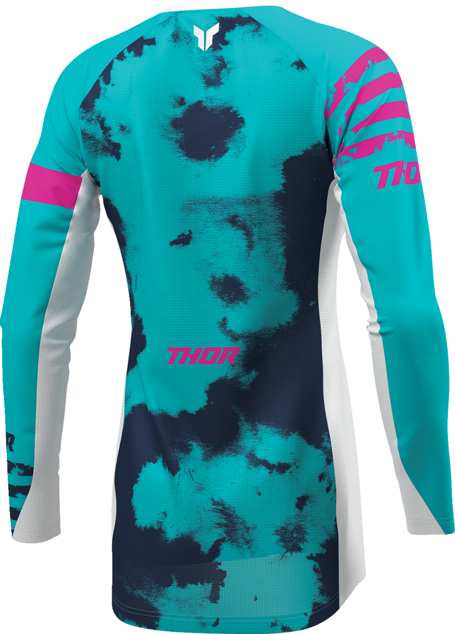 THOR Women's Launchmode Bleach Jersey - White/Aqua - XS 2911-0345