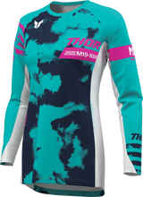 THOR Women's Launchmode Bleach Jersey - White/Aqua - Small 2911-0346