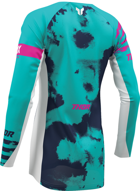 THOR Women's Launchmode Bleach Jersey - White/Aqua - Large 2911-0348