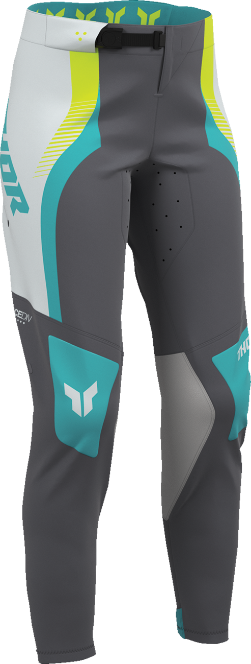 THOR Women's Sportmode Velocity Pants - Gray/Aqua - US 5/6 2902-0410