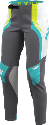 THOR Women's Sportmode Velocity Pants - Gray/Aqua - US 5/6 2902-0410