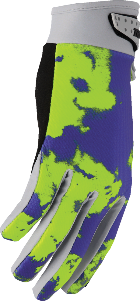 THOR Youth Launchmode Bleach Gloves - Gray/Acid - XS 3332-1908