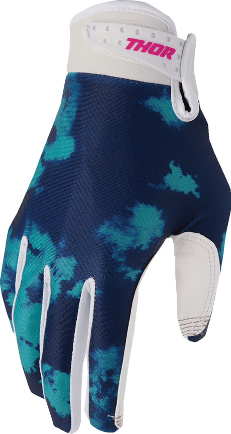 THOR Youth Launchmode Bleach Gloves - White/Aqua - Small 3332-1914