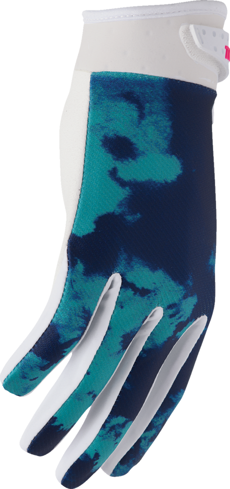 THOR Launchmode Bleach Gloves - White/Aqua - Medium 3330-8327