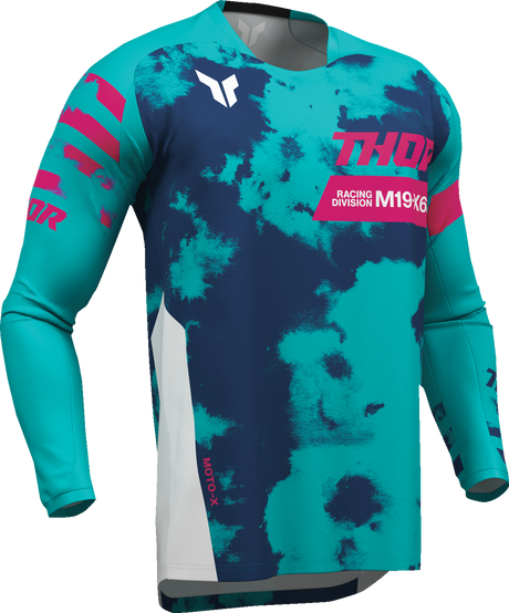 THOR Youth Launchmode Bleach Jersey - White/Aqua - 2XS 2912-2584