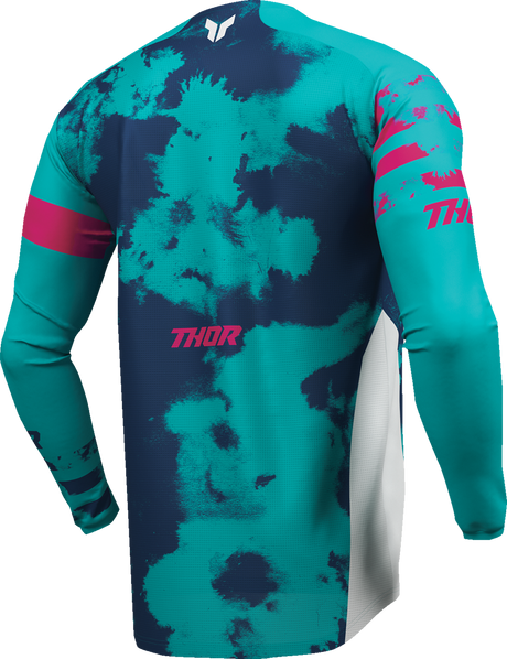 THOR Youth Launchmode Bleach Jersey - White/Aqua - XS 2912-2585