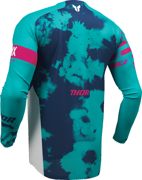 THOR Youth Launchmode Bleach Jersey - White/Aqua - XS 2912-2585