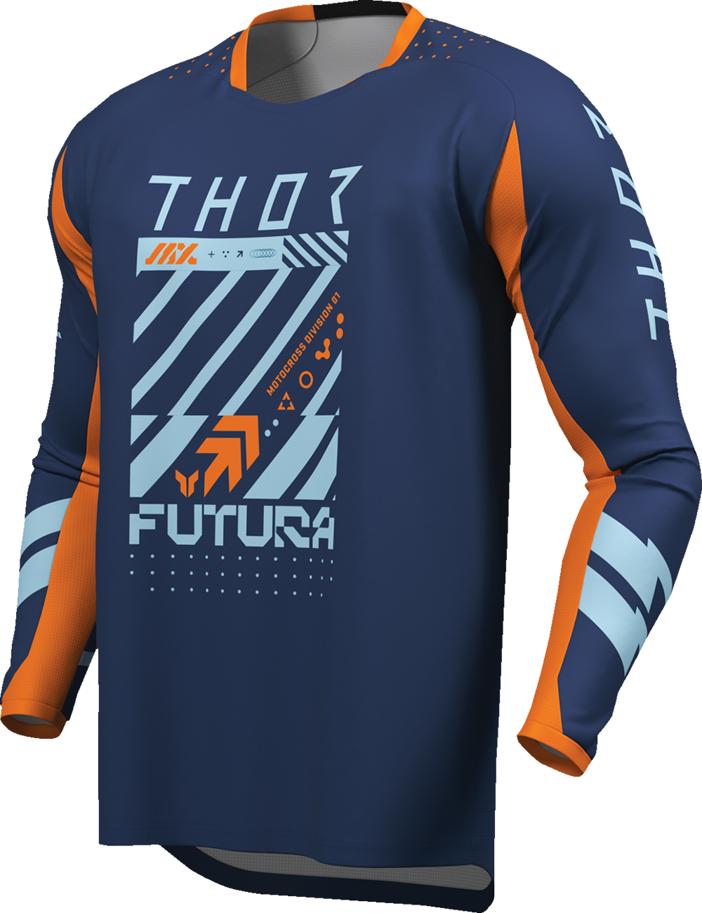 THOR Youth Launchmode Futura Jersey - Navy/Orange - Small 2912-2598