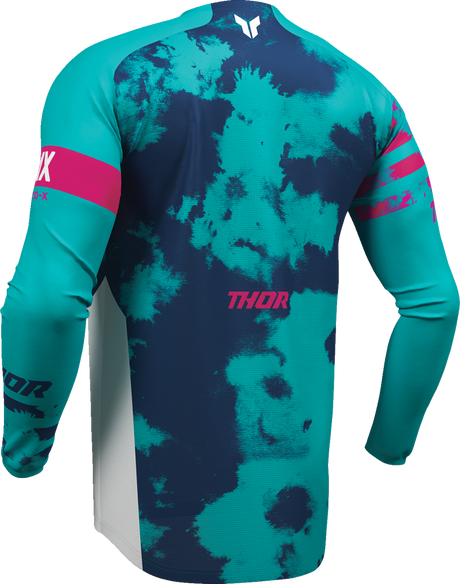 THOR Launchmode Bleach Jersey - White/Aqua - Large 2910-8408