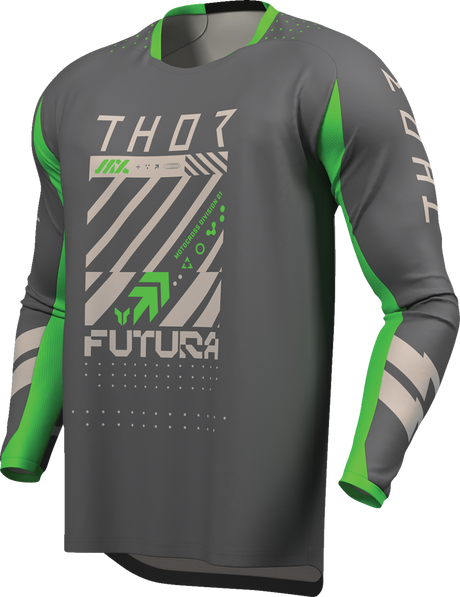 THOR Launchmode Futura Jersey - Charcoal/Green - Large 2910-8420