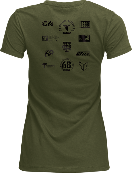 THOR Women's Patched Up T-Shirt - Military Green - Small 3031-4334