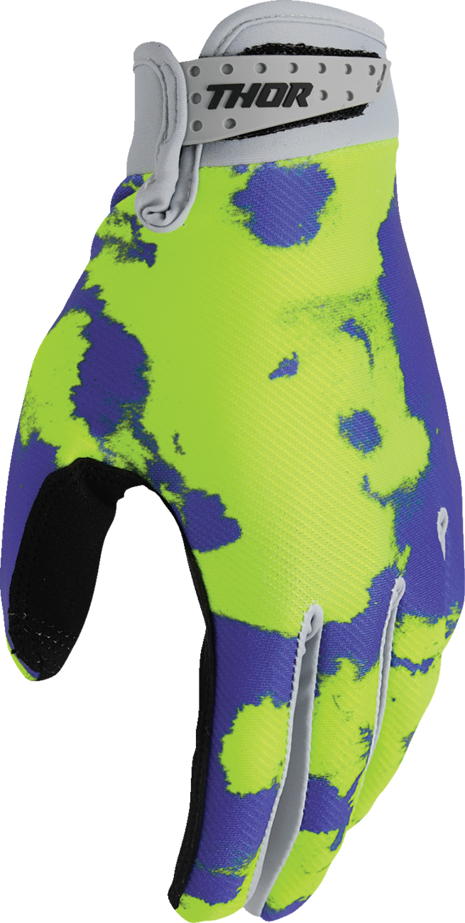 THOR Launchmode Bleach Gloves - Gray/Acid - Small 3330-8320