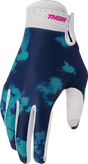 THOR Launchmode Bleach Gloves - White/Aqua - Small 3330-8326