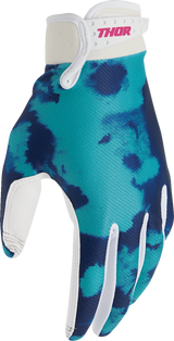THOR Launchmode Bleach Gloves - White/Aqua - Large 3330-8328