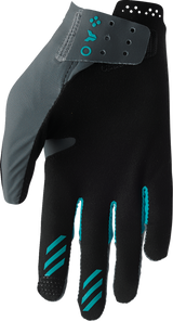 THOR Women's Sportmode Iconic Gloves - Gray/Aqua - Medium 3331-0281