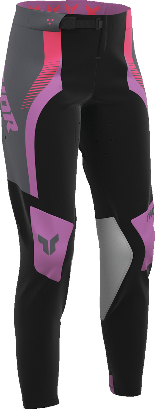 THOR Women's Sportmode Velocity Pants - Black/Orchid - US 1/2 2902-0400