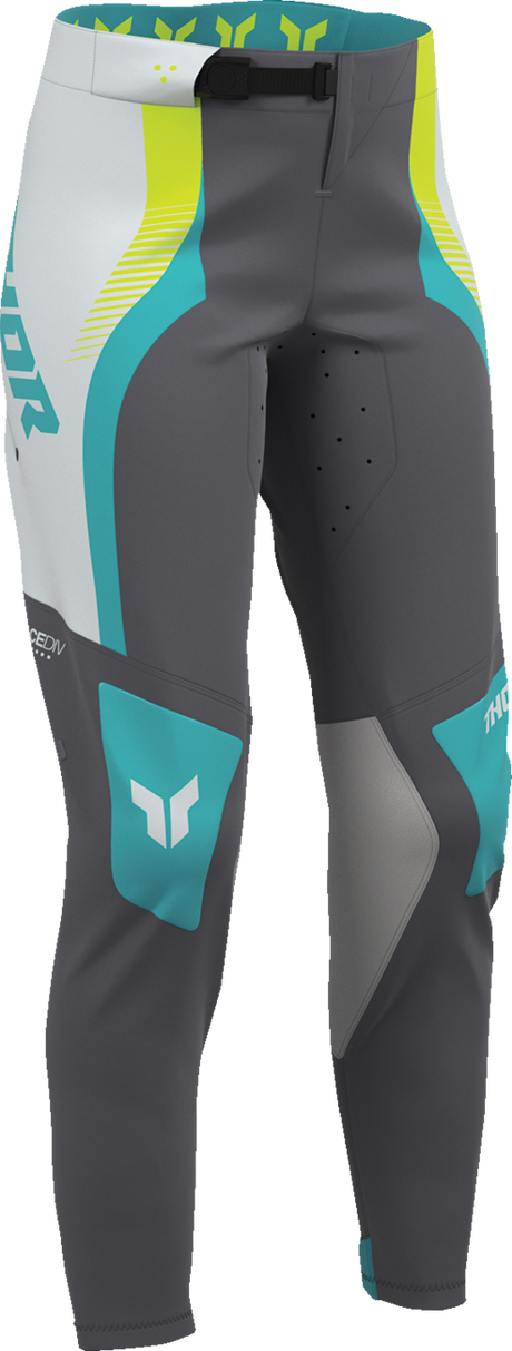 THOR Women's Sportmode Velocity Pants - Gray/Aqua - US 3/4 2902-0410