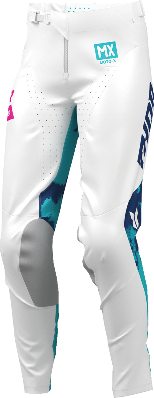 THOR Women's Launchmode Bleach Pants - White/Aqua - US 00/0 2902-0415