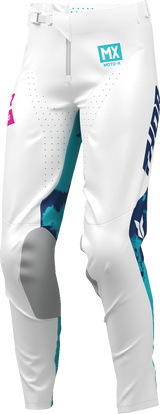 THOR Women's Launchmode Bleach Pants - White/Aqua - US 00/0 2902-0415