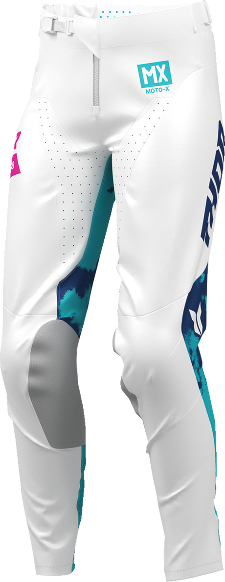 THOR Women's Launchmode Bleach Pants - White/Aqua - US 00/0 2902-0415