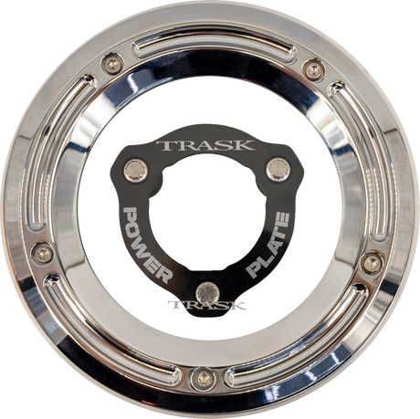 TRASK Derby Cover with Power Plate - Chrome/Black - Kit - '17-'25 Harley-Davidson TM-0051-CH-BK