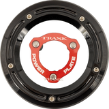 TRASK Derby Cover with Power Plate - Black/Red - Kit - '17-'25 Harley-Davidson TM-0051-BK-RD
