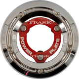 TRASK Derby Cover with Power Plate - Chrome/Red - Kit - '18-'25 Softail TM-0052-CH-RD