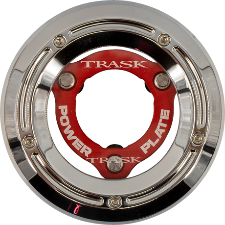 TRASK Derby Cover with Power Plate - Chrome/Red - Kit - '18-'25 Softail TM-0052-CH-RD