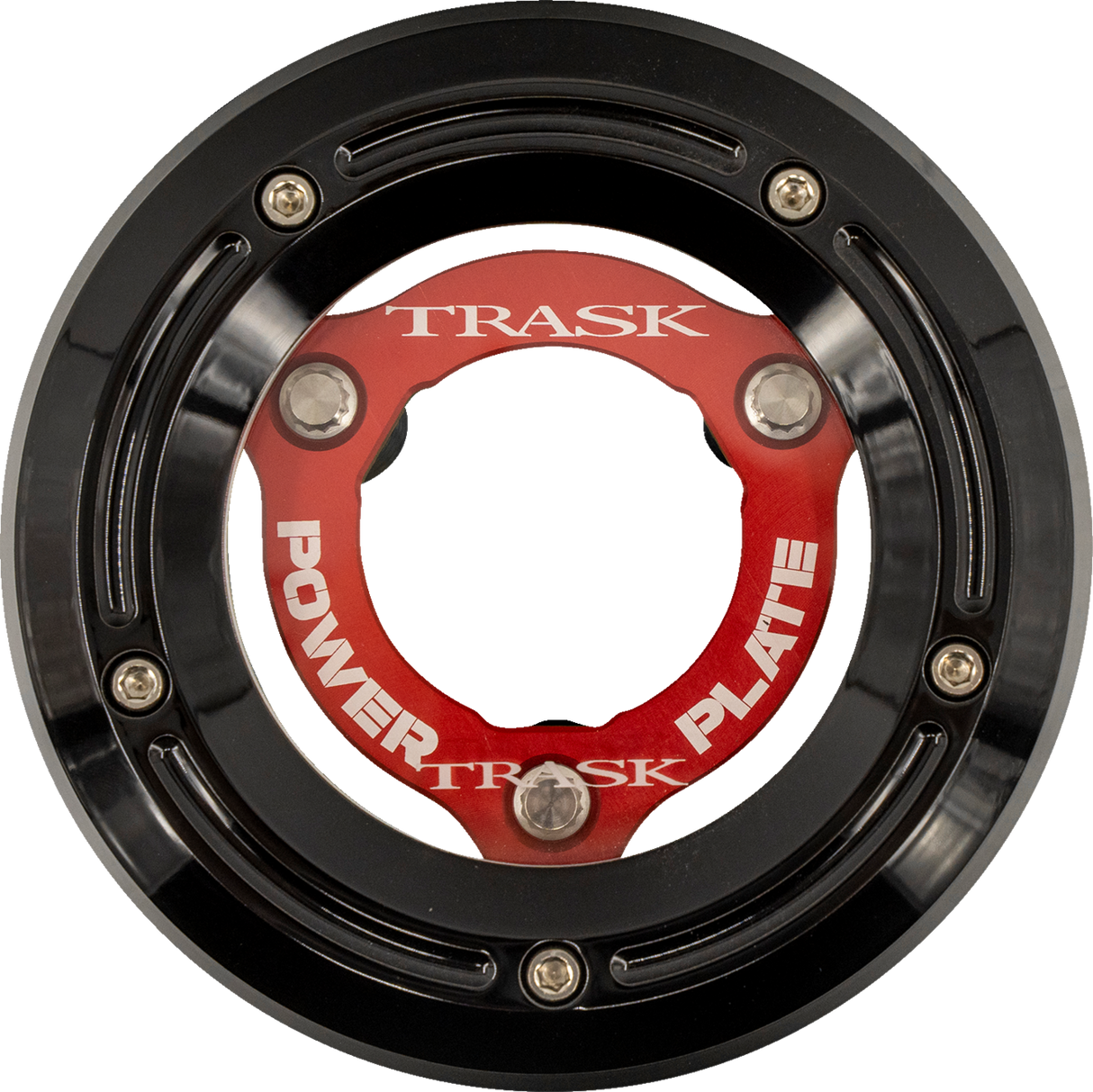 TRASK Derby Cover with Power Plate - Black/Red - Kit - '18-'25 Softail TM-0052-BK-RD