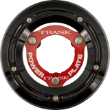 TRASK Derby Cover with Power Plate - Black/Red - Kit - '18-'25 Softail TM-0052-BK-RD