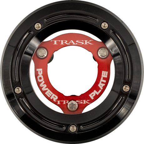 TRASK Derby Cover with Power Plate - Black/Red - Kit - '18-'25 Softail TM-0052-BK-RD