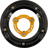 TRASK Derby Cover with Power Plate - Black/Gold - Kit - '17-'25 Harley-Davidson TM-0051-BK-GD