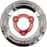 TRASK Derby Cover with Power Plate - Chrome/Red - Kit - '17-'25 Harley-Davidson TM-0051-CH-RD