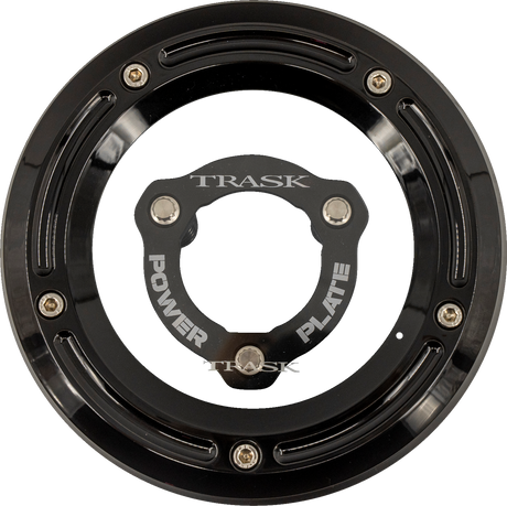 TRASK Derby Cover with Power Plate - Black - Kit - '17-'25 Harley-Davidson TM-0051-BK-BK