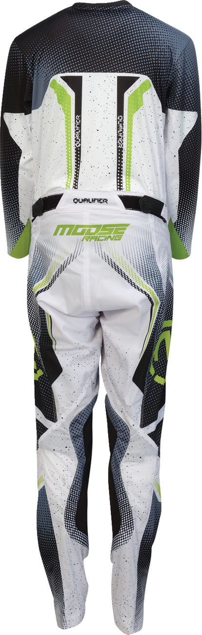 MOOSE OFFROAD Youth Qualifier? Pro Pants - White/Black/Green - US 28 2903-2670