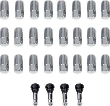 MOOSE OFFROAD Lug Nuts with Valve Stems - 12 mm x 1.50 - Chrome - Tapered - 24 Pack SP300MO207-24